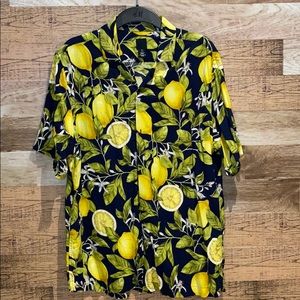 Lemon Print BUTTON down Shirt